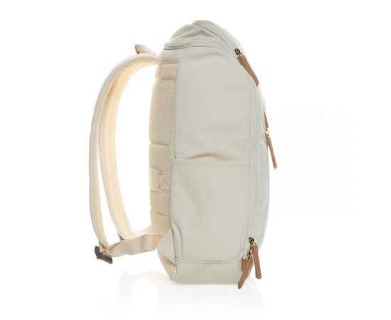 Рюкзак для ноутбука Impact из переработанного канваса AWARE™, 15', Кремовый, Цвет: белый, Размер: Длина 30 см., ширина 12,5 см., высота 46 см., изображение 6