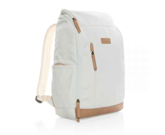 Рюкзак для ноутбука Impact из переработанного канваса AWARE™, 15', Кремовый, Цвет: белый, Размер: Длина 30 см., ширина 12,5 см., высота 46 см., изображение 9