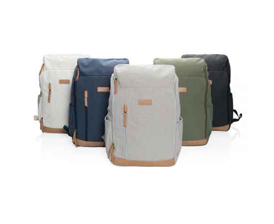 Рюкзак для ноутбука Impact из переработанного канваса AWARE™, 15', Кремовый, Цвет: белый, Размер: Длина 30 см., ширина 12,5 см., высота 46 см., изображение 10