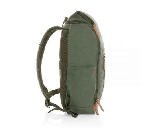 Рюкзак для ноутбука Impact из переработанного канваса AWARE™, 15', Зеленый, Цвет: зеленый, Размер: Длина 30 см., ширина 12,5 см., высота 46 см., изображение 6