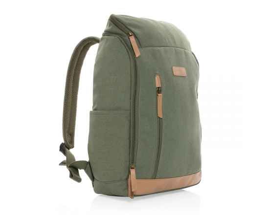 Рюкзак для ноутбука Impact из переработанного канваса AWARE™, 15', Зеленый, Цвет: зеленый, Размер: Длина 30 см., ширина 12,5 см., высота 46 см., изображение 9