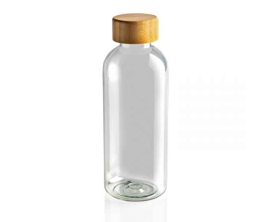 Бутылка для воды из rPET (стандарт GRS) с крышкой из бамбука FSC®, Прозрачный, Цвет: прозрачный,, Размер: Длина 7,4 см., ширина 7,4 см., высота 20,6 см., диаметр 7,4 см., изображение 9