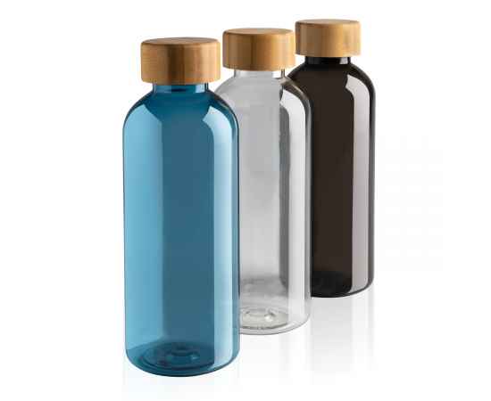 Бутылка для воды из rPET (стандарт GRS) с крышкой из бамбука FSC®, Прозрачный, Цвет: прозрачный,, Размер: Длина 7,4 см., ширина 7,4 см., высота 20,6 см., диаметр 7,4 см., изображение 5