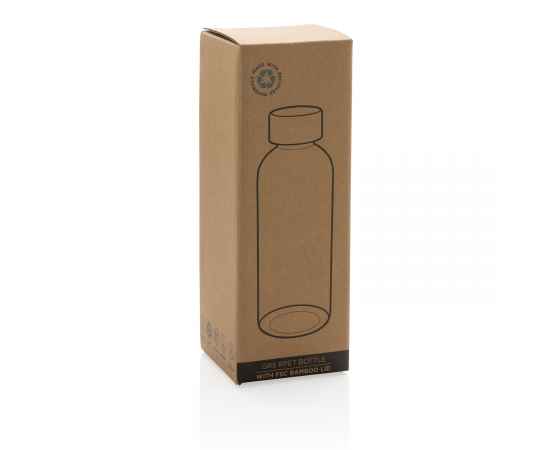 Бутылка для воды из rPET (стандарт GRS) с крышкой из бамбука FSC®, Прозрачный, Цвет: прозрачный,, Размер: Длина 7,4 см., ширина 7,4 см., высота 20,6 см., диаметр 7,4 см., изображение 10