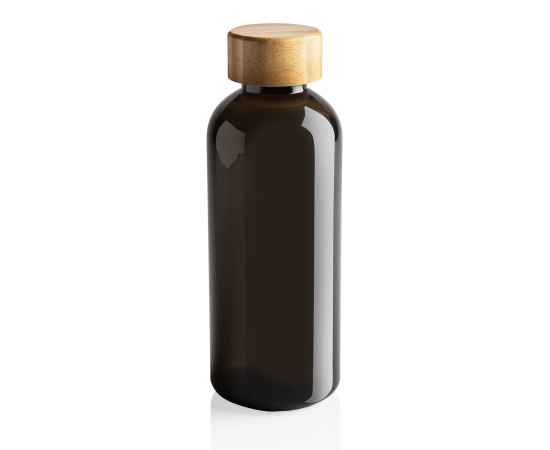 Бутылка для воды из rPET (стандарт GRS) с крышкой из бамбука FSC®, Черный, Цвет: черный,, Размер: Длина 7,4 см., ширина 7,4 см., высота 20,6 см., диаметр 7,4 см., изображение 9