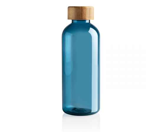 Бутылка для воды из rPET (стандарт GRS) с крышкой из бамбука FSC®, Синий, Цвет: синий,, Размер: Длина 7,4 см., ширина 7,4 см., высота 20,6 см., диаметр 7,4 см., изображение 3