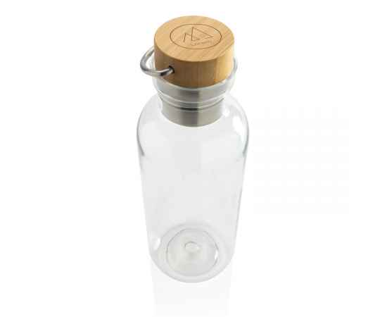 Бутылка для воды из rPET GRS с крышкой из бамбука FSC, 680 мл, Прозрачный, Цвет: прозрачный,, Размер: Длина 7,5 см., ширина 7,5 см., высота 22,3 см., диаметр 7,5 см., изображение 4