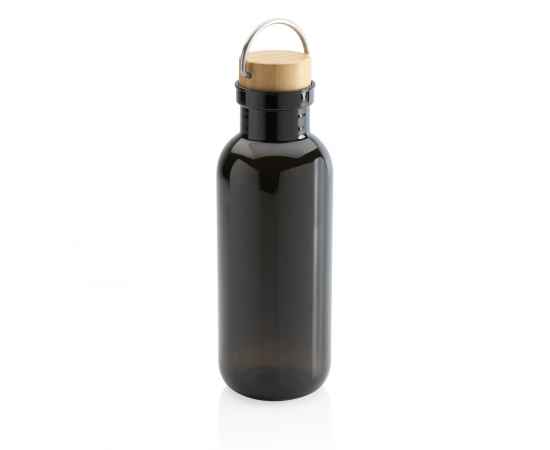 Бутылка для воды из rPET GRS с крышкой из бамбука FSC, 680 мл, Черный, Цвет: черный,, Размер: Длина 7,5 см., ширина 7,5 см., высота 22,3 см., диаметр 7,5 см., изображение 7