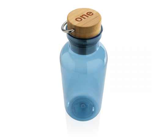 Бутылка для воды из rPET GRS с крышкой из бамбука FSC, 680 мл, Синий, Цвет: синий,, Размер: Длина 7,5 см., ширина 7,5 см., высота 22,3 см., диаметр 7,5 см., изображение 4