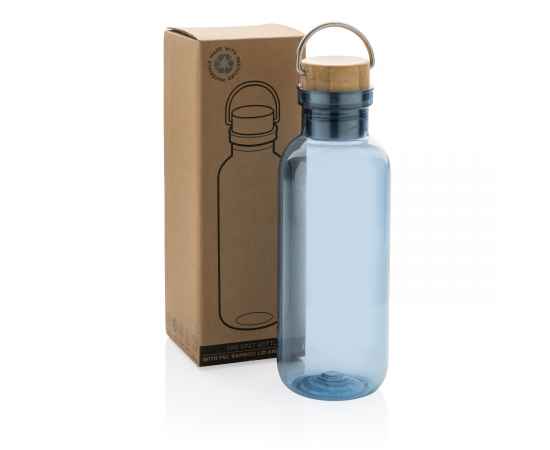 Бутылка для воды из rPET GRS с крышкой из бамбука FSC, 680 мл, Синий, Цвет: синий,, Размер: Длина 7,5 см., ширина 7,5 см., высота 22,3 см., диаметр 7,5 см., изображение 2