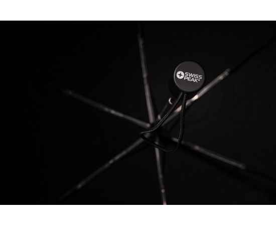 Ультралегкий автоматический зонт Swiss Peak из rPET, d95 см, Черный, Цвет: черный,, Размер: , высота 53 см., диаметр 96 см., изображение 5