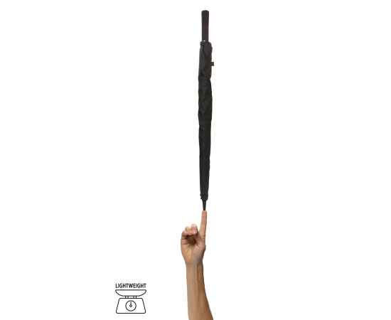 Ультралегкий зонт-трость Swiss Peak из rPET Aware™, d112 см, Черный, Цвет: черный,, Размер: , высота 86,5 см., диаметр 112 см., изображение 8