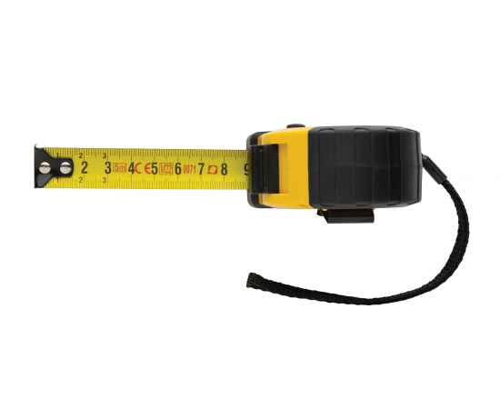 Рулетка из переработанного пластика RCS с кнопкой блокировки, 5м/19 мм, Желтый, Цвет: желтый, черный, Размер: Длина 7 см., ширина 6,5 см., высота 3,9 см., диаметр 0 см., изображение 6