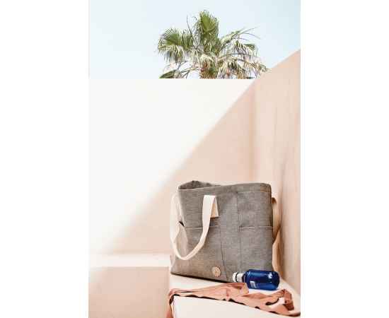 Пляжная сумка VINGA Sortino из rPET, Серый, Цвет: серый,, Размер: Длина 45 см., ширина 15 см., высота 35 см., диаметр 0 см., изображение 7