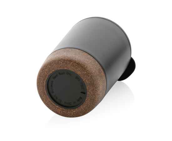 Термокружка Cork из нержавеющей стали и переработанного полипропилена GRS, 300 мл, Черный, Цвет: черный,, Размер: , высота 13 см., диаметр 8,7 см., изображение 10