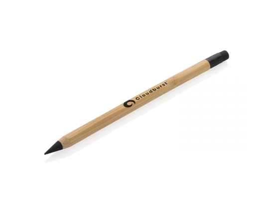 Вечный карандаш из бамбука FSC® с ластиком, Коричневый, изображение 3
