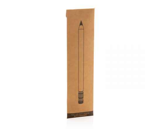 Вечный карандаш из бамбука FSC® с ластиком, Коричневый, изображение 7