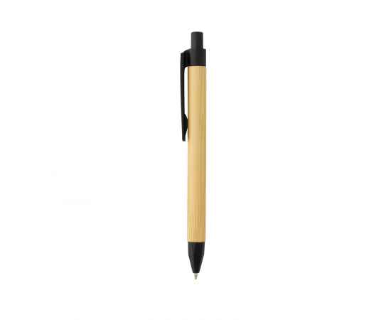 Ручка с корпусом из переработанной бумаги FSC®, Черный, Цвет: черный,, Размер: , высота 13,9 см., диаметр 1,1 см., изображение 2
