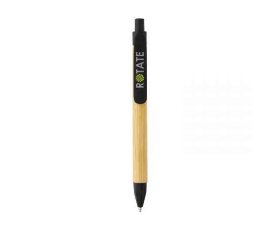 Ручка с корпусом из переработанной бумаги FSC®, Черный, Цвет: черный,, Размер: , высота 13,9 см., диаметр 1,1 см., изображение 3
