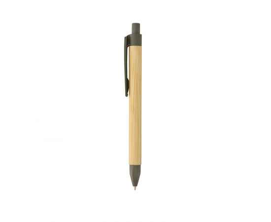 Ручка с корпусом из переработанной бумаги FSC®, Зеленый, Цвет: зеленый,, Размер: , высота 13,9 см., диаметр 1,1 см., изображение 2