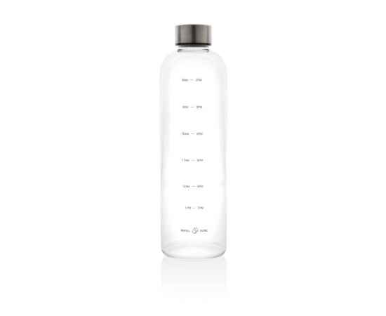 Мотивирующая бутылка для воды из rPET GRS, 1 л, Прозрачный, изображение 6