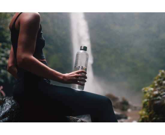 Мотивирующая бутылка для воды из rPET GRS, 1 л, Прозрачный, изображение 8