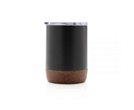 Вакуумная термокружка Cork из переработанной нержавеющей стали RCS, 180 мл, Черный, Цвет: черный,, Размер: , высота 10 см., диаметр 7,2 см., изображение 3