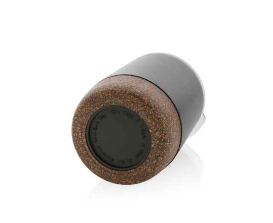 Вакуумная термокружка Cork из переработанной нержавеющей стали RCS, 180 мл, Черный, Цвет: черный,, Размер: , высота 10 см., диаметр 7,2 см., изображение 10