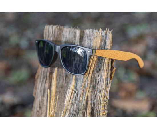 Солнцезащитные очки Cork из переработанного пластика, UV 400, Черный, изображение 5
