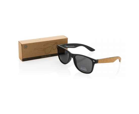 Солнцезащитные очки Cork из переработанного пластика, UV 400, Черный, изображение 2