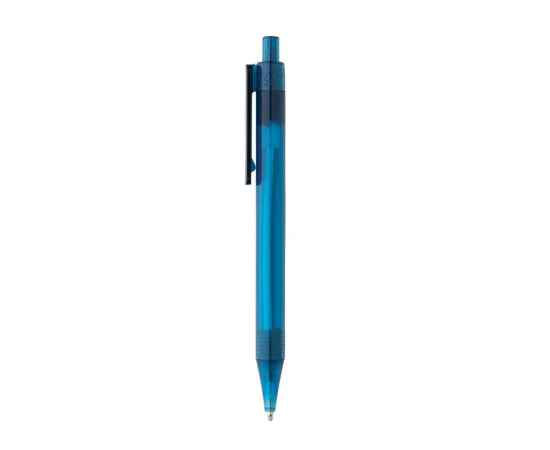 Ручка X8 из прозрачного rPET GRS, Синий, Цвет: синий,, Размер: , высота 14 см., диаметр 1,1 см., изображение 2