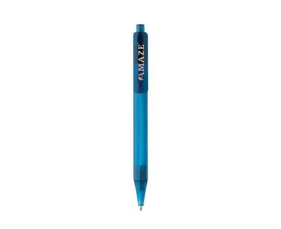 Ручка X8 из прозрачного rPET GRS, Синий, Цвет: синий,, Размер: , высота 14 см., диаметр 1,1 см., изображение 3