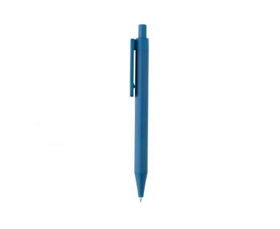 Ручка из переработанного ABS-пластика GRS с бамбуковым клипом, Синий, Цвет: синий,, Размер: , высота 14 см., диаметр 1,1 см., изображение 2