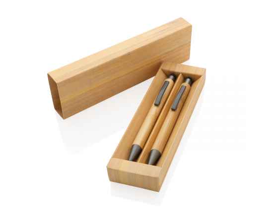 Набор Bamboo с ручкой и карандашом в коробке, Коричневый, изображение 2