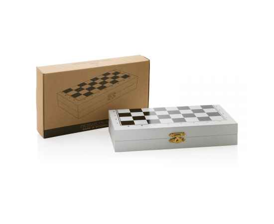 Набор настольных игр 3-в-1 в деревянной коробке FSC®, Белый, изображение 2