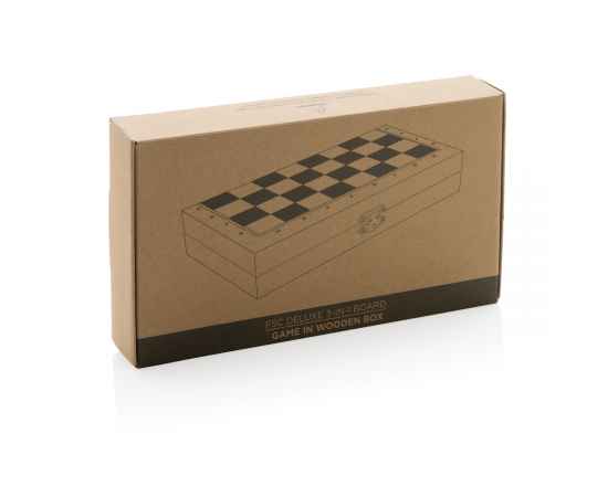 Набор настольных игр 3-в-1 в деревянной коробке FSC®, Белый, изображение 14