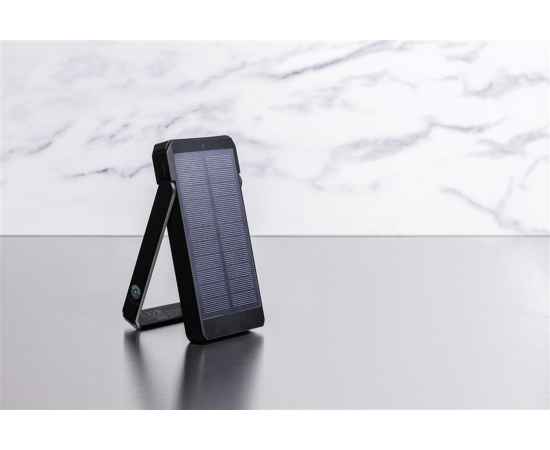 Внешний аккумулятор Skywave на солнечной батарее из переработанного пластика RCS, 10 000 mAh, Черный, изображение 4