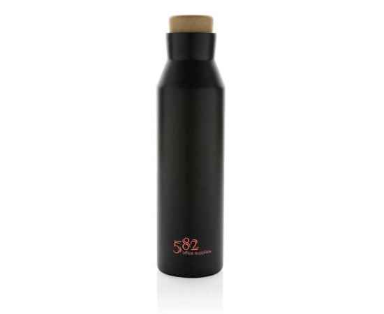 Вакуумная бутылка Gaia из переработанной нержавеющей стали RCS, 600 мл, Черный, Цвет: черный,, Размер: , высота 25,8 см., диаметр 6,9 см., изображение 3