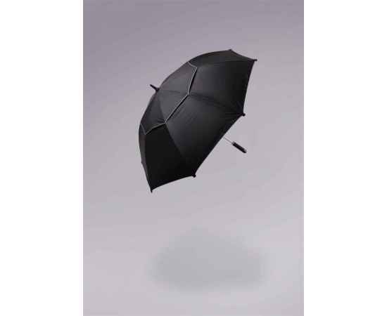 Зонт-трость антишторм Hurricane Aware™, d120 см, Черный, Цвет: черный,, Размер: , высота 96 см., диаметр 120 см., изображение 5