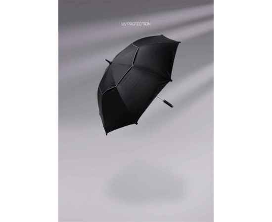 Зонт-трость антишторм Hurricane Aware™, d120 см, Черный, Цвет: черный,, Размер: , высота 96 см., диаметр 120 см., изображение 9