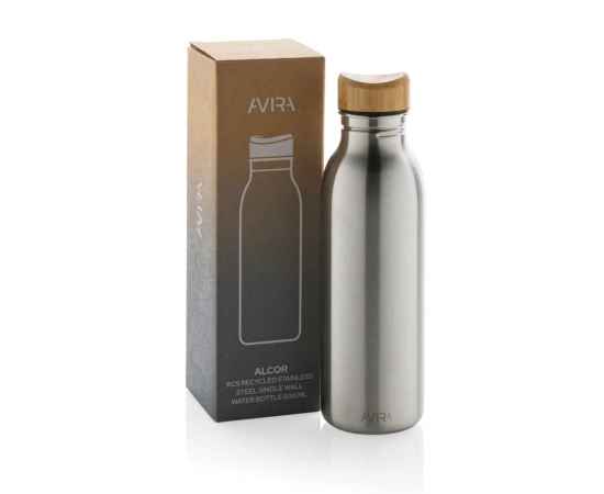 Бутылка для воды Avira Alcor из переработанной стали RCS, 600 мл, Серый, Цвет: серебряный,, Размер: , высота 22,5 см., диаметр 6,7 см., изображение 2