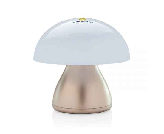 Беспроводная настольная лампа Luming из переработанного пластика RCS, IPX4, Бронзовый, Цвет: бронзовый,, Размер: , высота 11,2 см., диаметр 11,5 см., изображение 2