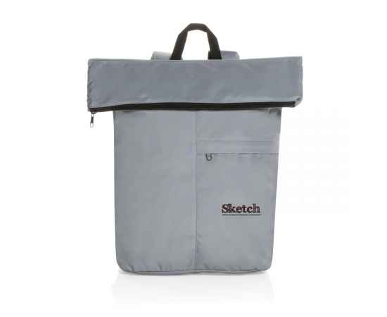 Легкий складной рюкзак Dillon из rPET AWARE™, Серый, Цвет: серый,, Размер: Длина 30 см., ширина 14,5 см., высота 46 см., диаметр 0 см., изображение 3