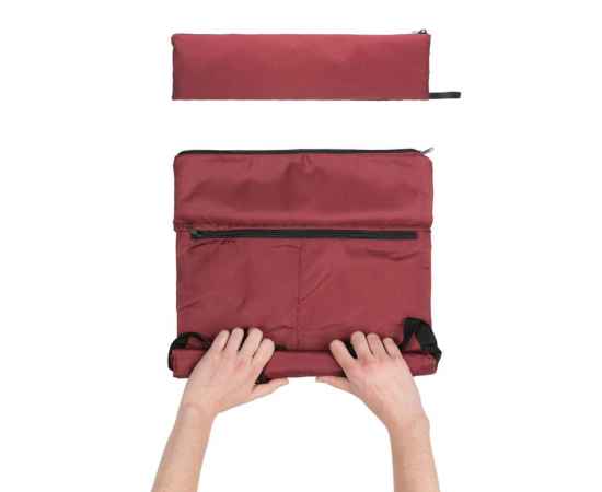 Легкий складной рюкзак Dillon из rPET AWARE™, Красный, Цвет: красный,, Размер: Длина 30 см., ширина 14,5 см., высота 46 см., диаметр 0 см., изображение 2