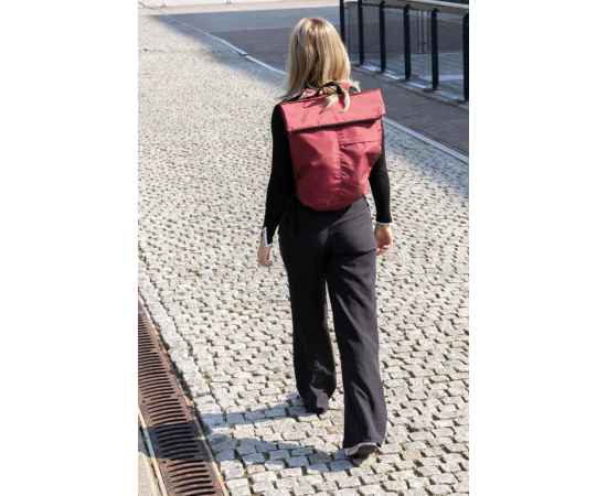 Легкий складной рюкзак Dillon из rPET AWARE™, Красный, Цвет: красный,, Размер: Длина 30 см., ширина 14,5 см., высота 46 см., диаметр 0 см., изображение 4