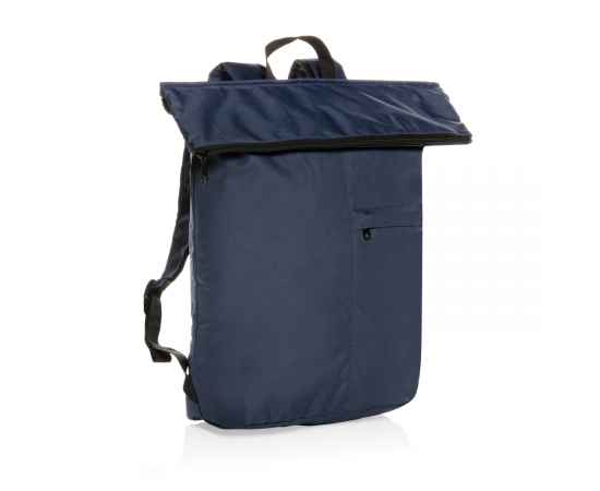 Легкий складной рюкзак Dillon из rPET AWARE™, Синий, Цвет: темно-синий,, Размер: Длина 30 см., ширина 14,5 см., высота 46 см., диаметр 0 см.