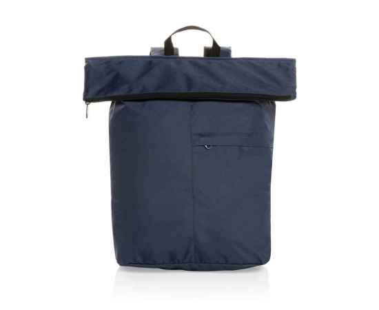 Легкий складной рюкзак Dillon из rPET AWARE™, Синий, Цвет: темно-синий,, Размер: Длина 30 см., ширина 14,5 см., высота 46 см., диаметр 0 см., изображение 4