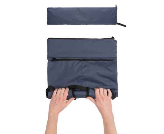 Легкий складной рюкзак Dillon из rPET AWARE™, Синий, Цвет: темно-синий,, Размер: Длина 30 см., ширина 14,5 см., высота 46 см., диаметр 0 см., изображение 2