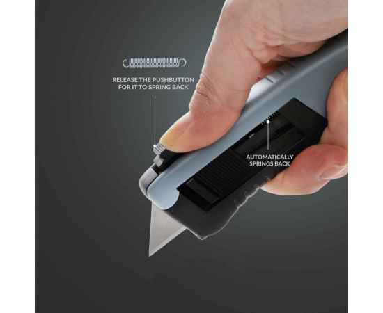 Безопасный строительный нож из переработанного пластика RCS, Серый, изображение 7