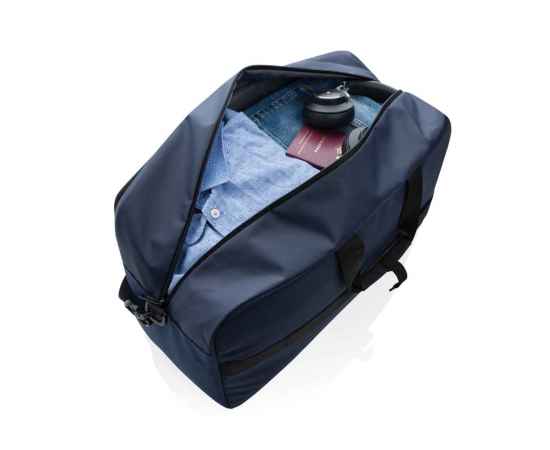 Дорожная сумка Armond из rPET AWARE™, Синий, Цвет: темно-синий,, Размер: Длина 55 см., ширина 23 см., высота 32 см., диаметр 0 см., изображение 6